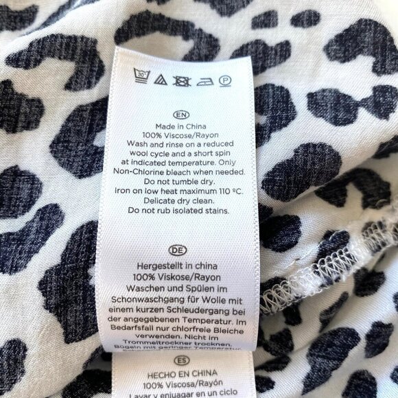 Hobbs London 6 US Lille Animal Print Sleeveless Blouse Black White Leopard Print - Picture 9 of 12